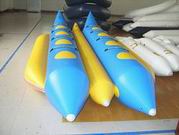 Inflatable Banana Boat Dual Tubes in blue color for water park/lake/sea side