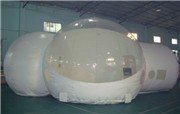 Inflatable bubble tent with 2 tunnel