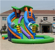Commercial Giant inflatable slide with water pool for summer holiday party