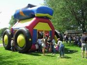 Monster truck inflatable bouncer in children park for rental business