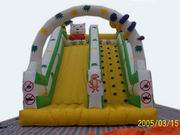 Dual track inflatable slide for outdoor children games