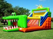 Crocodile inflatable slide, thrill? but exciting!