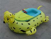 Easy Operate Inflatable Dog Bumper Boat in Yellow Color with Black Dots