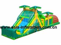 Inflatable Tropical Obstacle Course with Climb and Slide