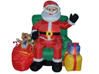Goods Christmas Inflatables Animated Santa on Chair
