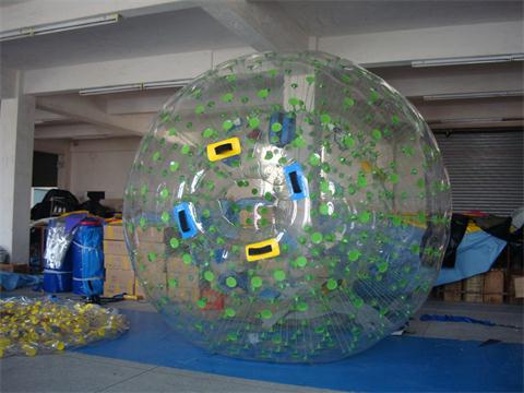 Green Color Dots Zorb Ball